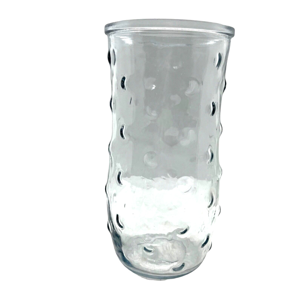 Hoosier Glass Bubble Glass Clear Vase 8.5 inches No Chips or Cracks Vintage